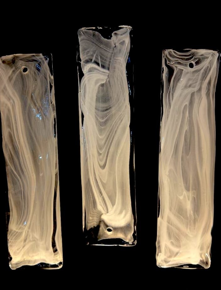 نجفه زجاج شرائح مطرق | ابيض مشبح (code:209) - Image 3