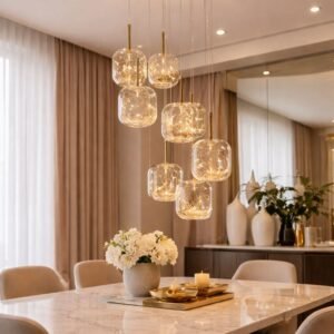 نجفه صنيه معلقات ليد - دهبى لامع (code:801)