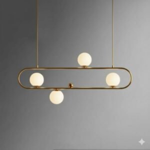 نجفة بيضاوى 4 كلوب - ذهبي لامع - (code:669)