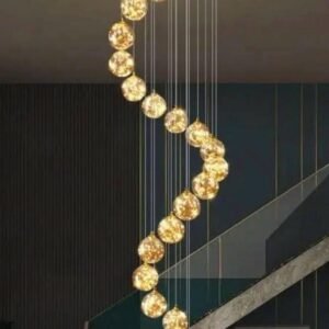 نجفه صنيه معلقات ليد 40 سم - دهبى لامع (code:509)