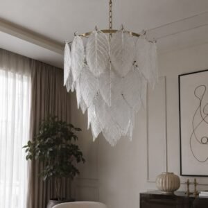 نجفه دائرى ذهبي -ورق شجر شفاف(code:920)